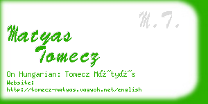 matyas tomecz business card